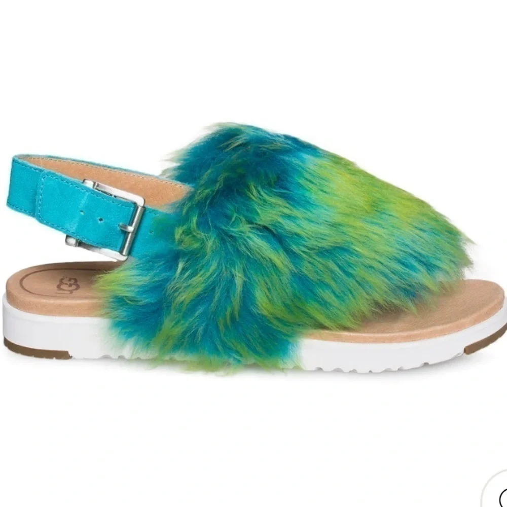 UGG HOLLY Blue-Green MULTI-Color Sandal - Women’s Size 7